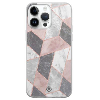 iPhone 14 Pro Max siliconen hoesje - Stone grid
