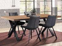 Eettafel LIEZE 230 cm scarlet eik met X-poten - thumbnail