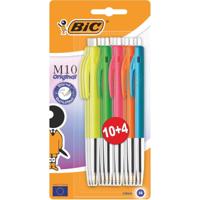 Bic balpen M10 Original Ultracolours, blister van 10 + 4 gratis - thumbnail