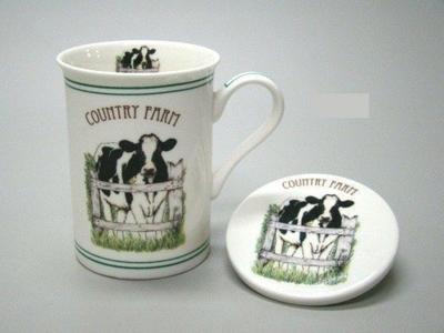 Koe mok met onderzetter / Country Farm