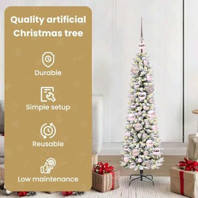 Kunstkerstboom met 150 LED Wit 120 cm PVC en Metaal en Plastic