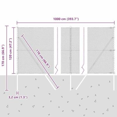 VidaXL Afrasteringspaal zilver 10 x 1,2 m (13 mm gaas) staal VidaXL Afrasteringspaal zilver 10 x 1,2 m (13 mm gaas) staal