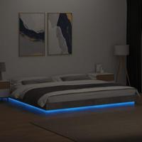 Bedframe met LED-verlichting bewerkt hout betongrijs 180x200 cm - thumbnail
