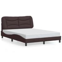 Bedframe zonder matras 120x200 cm stof donkerbruin - thumbnail