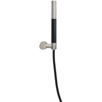 Wiesbaden UniMatch - Handdoucheset met Staafhanddouche - 1 stand - Doucheslang en Wandhouder - Kantelbaar - Geborsteld Staal/Mat Zwart - thumbnail