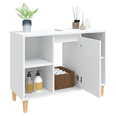 Wastafelkast 80x33x60 cm bewerkt hout wit Wastafelkast 80x33x60 cm bewerkt hout wit