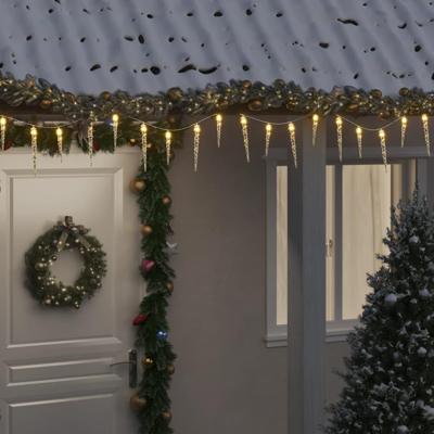 Kerstverlichting ijspegel met 100 LED's 10 m acryl PVC warmwit
