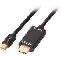 LINDY 36926 DisplayPort-kabel Mini-displayport / HDMI Adapterkabel Mini DisplayPort-stekker, HDMI-A-stekker 1.00 m Zwart - thumbnail