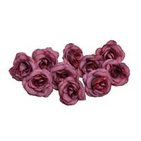 10 sets 4cm kunstmatige bloem Silk Rose Flower hoofd voor bruiloft partij Home Decoratie (rood) - thumbnail