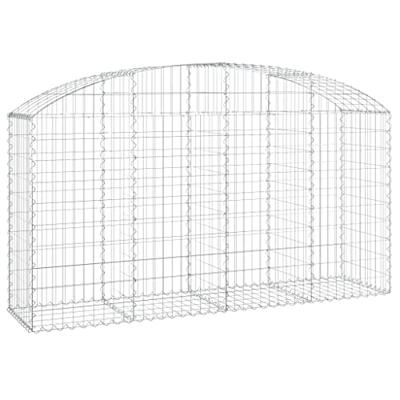 VidaXL Schanskorf gewelfd 200x50x100/120 cm gegalvaniseerd ijzer VidaXL Schanskorf gewelfd 200x50x100/120 cm gegalvaniseerd ijzer