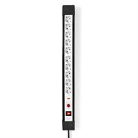 Stekkerdoos met Overspanningsbeveiliging - 10-wegs - Randaarde stekker/Type F (CEE 7/7) - 3.00 m - 3500 W - 16 A - Soort aarding: Zijcontacten - Hoek van stopcontact: 45 ° - H05VV-F 3G 1,5 mm² - thumbnail