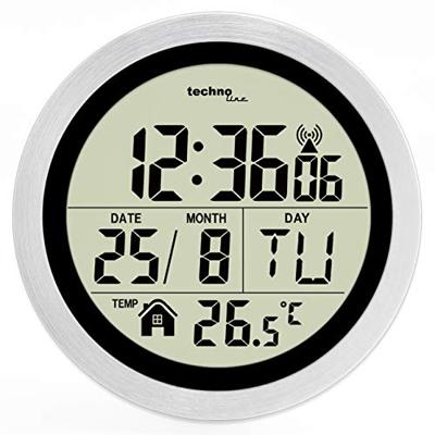 Techno Line WT3005 Zendgestuurde klok Zendergestuurd 14.7 cm x 14.7 cm x 14.7 cm x 14.7 cm x 7.9 cm Zilver Spatwaterdicht Techno Line WT3005 Zendgestuurde klok Zendergestuurd 14.7 cm x 14.7 cm x 14.7 cm x 14.7 cm x 7.9 cm Zilver Spatwaterdicht