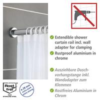 Wenko Telescopische douchestang Luz (Chroom, 110 - 185 cm) - thumbnail