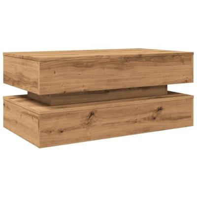 Salontafel met LED-verlichting 90x50x40cm artisanaal eikenkleur Salontafel met LED-verlichting 90x50x40cm artisanaal eikenkleur