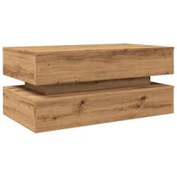 Salontafel met LED-verlichting 90x50x40cm artisanaal eikenkleur - thumbnail
