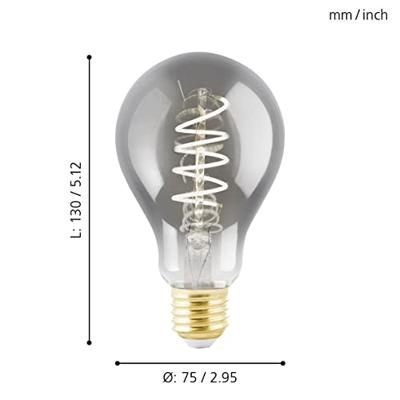 EGLO Ledlamp - bol - e27 - 100 lm - smoke - spiraal