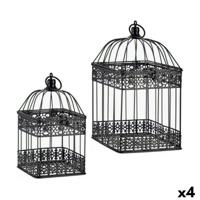Decoratieve kooi Gift Decor J3182654-BLACK J3182654-BLACK Zwart 18 x 35 x 18 cm 14 x 14 x 29 cm Set (4 Stuks) - thumbnail