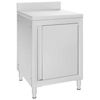 VidaXL Werktafel met kast commercieel 60x60x96 cm roestvrij staal - thumbnail