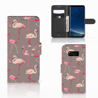 Samsung Galaxy S8 | Telefoonhoesje | Met pasjeshouder | Flamingo