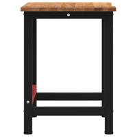 Werkbank 100x60x81,5 cm massief eikenhout lichtbruin - thumbnail