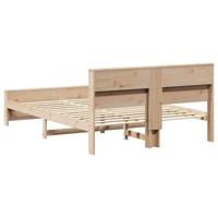 Bedframe met hoofdeinde Bruin 160 x 200 cm Massief grenenhout - thumbnail