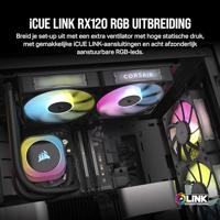 Corsair iCUE LINK RX120 RGB PC-ventilator Zwart (b x h x d) 120 x 120 x 25 mm Incl. LED-verlichting - thumbnail