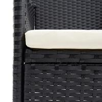 Tuinstoelen 4 st poly rattan zwart - thumbnail