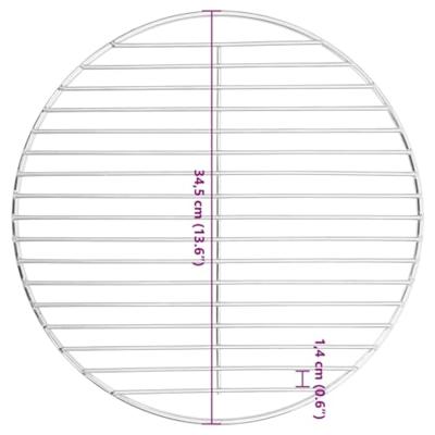 VidaXL Barbecuerooster rond ø34,5 cm 304 roestvrij staal