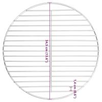 VidaXL Barbecuerooster rond ø34,5 cm 304 roestvrij staal - thumbnail