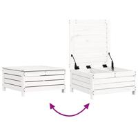 4-delige Loungeset massief grenenhout wit - thumbnail