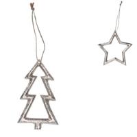 Ngk Kersthanger zilverkleurig 10 cm 2 assorti | 24 stuks - thumbnail