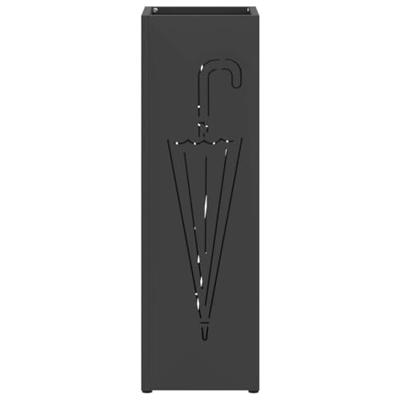 VidaXL Paraplu standaard met opslag zwart 15,5 x 15,5 x 49 cm metaal VidaXL Paraplu standaard met opslag zwart 15,5 x 15,5 x 49 cm metaal