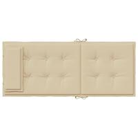 Stoelkussens 4 st hoge rug oxford stof beige - thumbnail