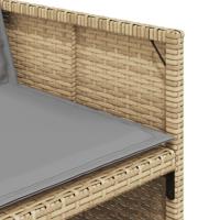 9-delige Tuinset met kussens poly rattan gemengd beige - thumbnail