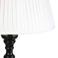 QAZQA Vloerlamp zwart met plisse kap wit 45 cm - Classico - thumbnail