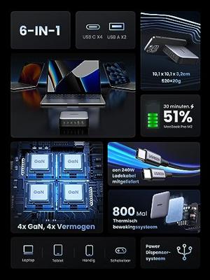 Ugreen 40914 GaN 200W Desktop Charger (6 port)