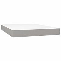 Boxspring met matras stof lichtgrijs 140x190 cm - thumbnail