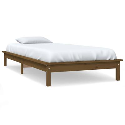 Bedframe massief grenenhout honingbruin 90x190 cm