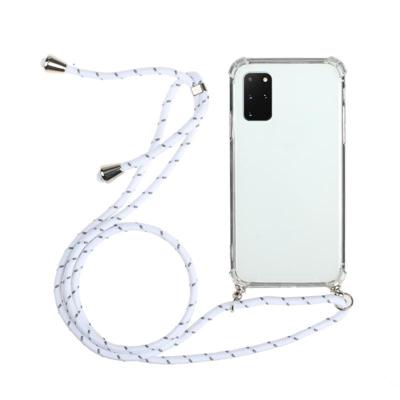 Voor Samsung Galaxy A51 5G Vierhoek anti-val transparante TPU beschermhoes met Lanyard(Wit) Voor Samsung Galaxy A51 5G Vierhoek anti-val transparante TPU beschermhoes met Lanyard(Wit)