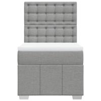 Boxspring met matras stof lichtgrijs 80x200 cm - thumbnail