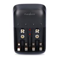 Nedis NiMH-Batterijlader AA / AAA | 1.2 / 9 V DC | 0.2 A | 1 stuks - BACH07 BACH07 - thumbnail