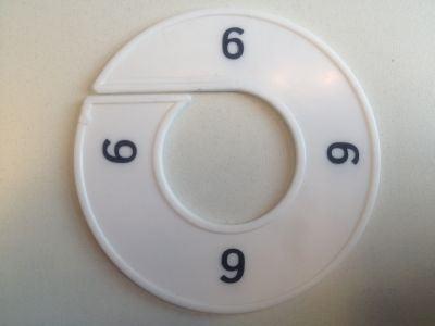 Maatring 9cm wit/zwart 6