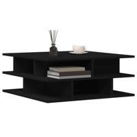Salontafel 70x70x29 cm bewerkt hout zwart - thumbnail