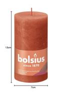 Bolsius stompkaars rustiek shine 6.8x13cm earthy orange - thumbnail