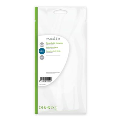 Jack-stereoconnector | 3,5 mm male | 25 stuks | Zwart