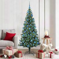 VidaXL Kunstmatig voorverlicht kerstboom met 300 led groen 180 cm pvc - thumbnail