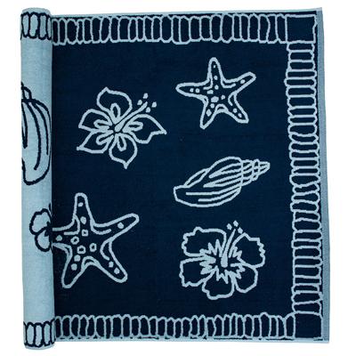 The One Towelling Strandhanddoek Hawaii 90 x 190cm Navy/Light Blue