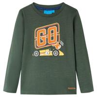 VidaXL Kindershirt met lange mouwen 128 donkergroen - thumbnail