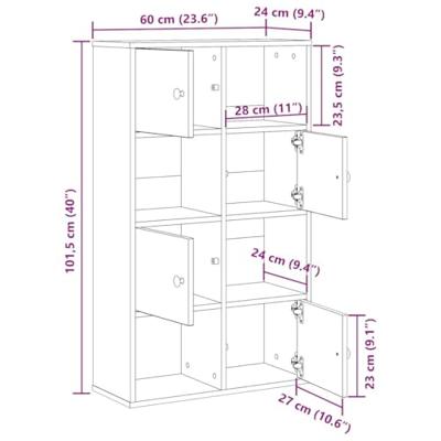 Boekenkast 60x24x101,5 cm bewerkt hout gerookt eikenkleurig