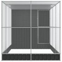 Volière met verlengstuk 416x203x216 cm staal zilverkleurig - thumbnail